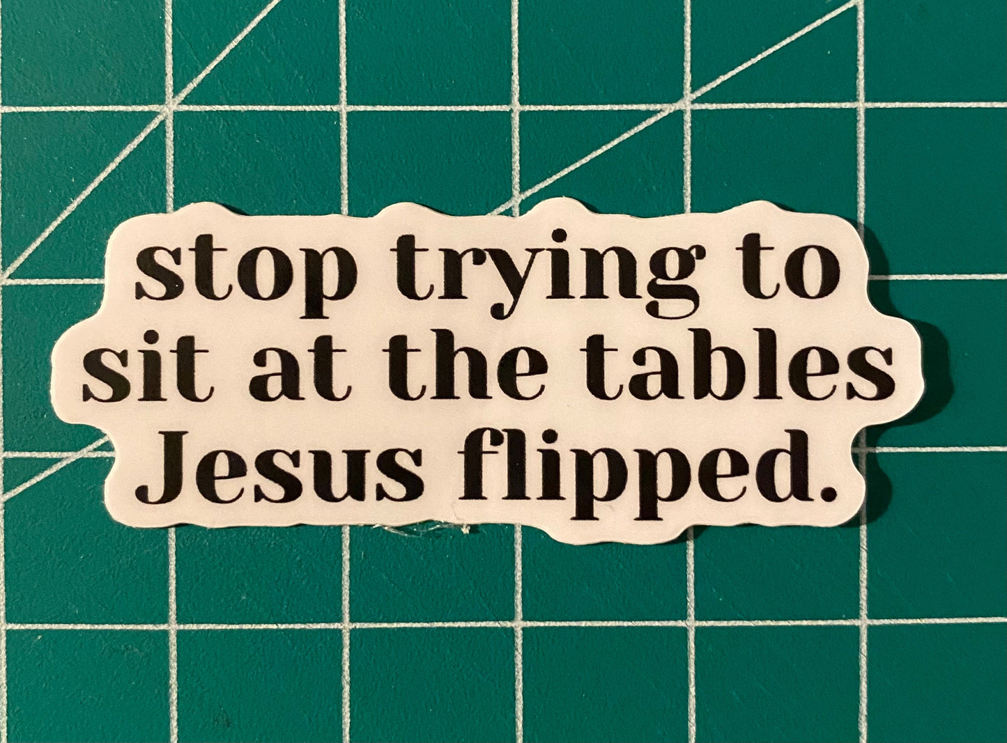 Stop Sitting at Tables Jesus Flipped, Bible Verse Gifts for Women, Inspirational Decals, Waterproof Stickers, Trending Now, Bible Journaling