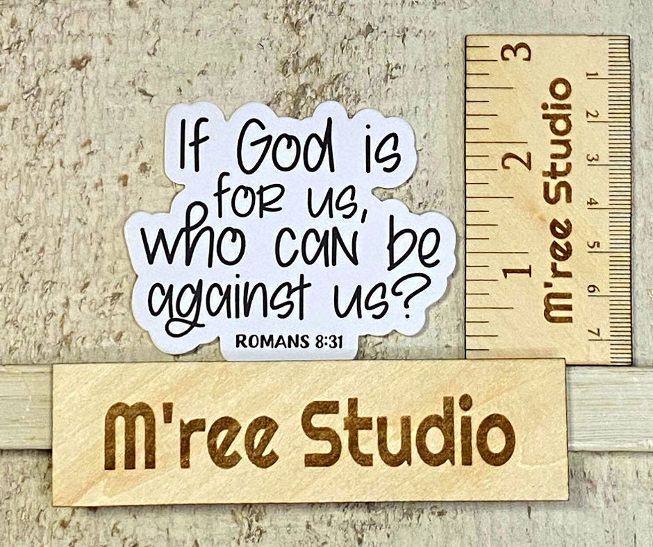 If God is for Us, Bible Verse Gifts for Women, Inspirational Decal, Waterproof Sticker, Trending Now, Bible Journaling, Quotes about Life