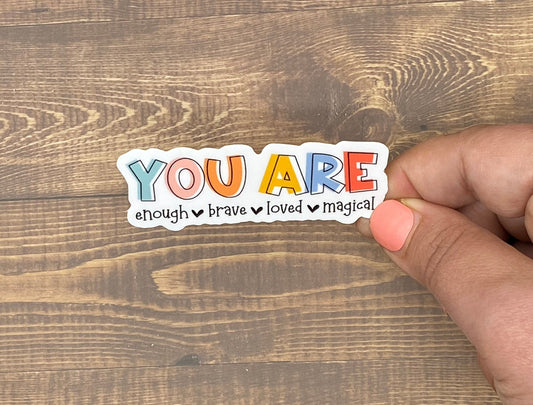 You Are, Bible Verse Gift For Women, Inspirational Decal, Waterproof Sticker, Trending Now, Bible Journaling, Quotes about Life, Canva Quote