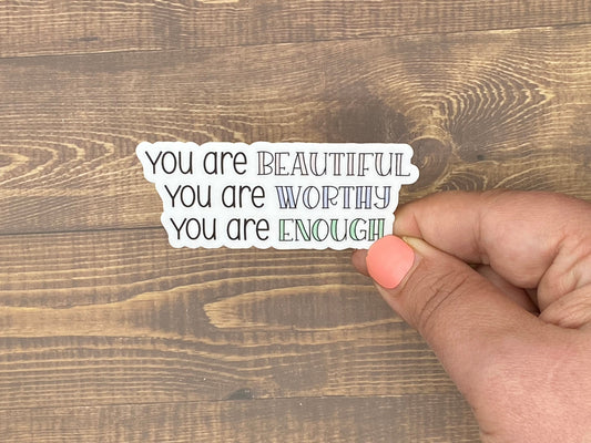 You are Enough, Bible Verse Gifts, Inspirational decal, Waterproof sticker,Most Popular Item,Trending Now, Bible Journaling, Gifts for Women