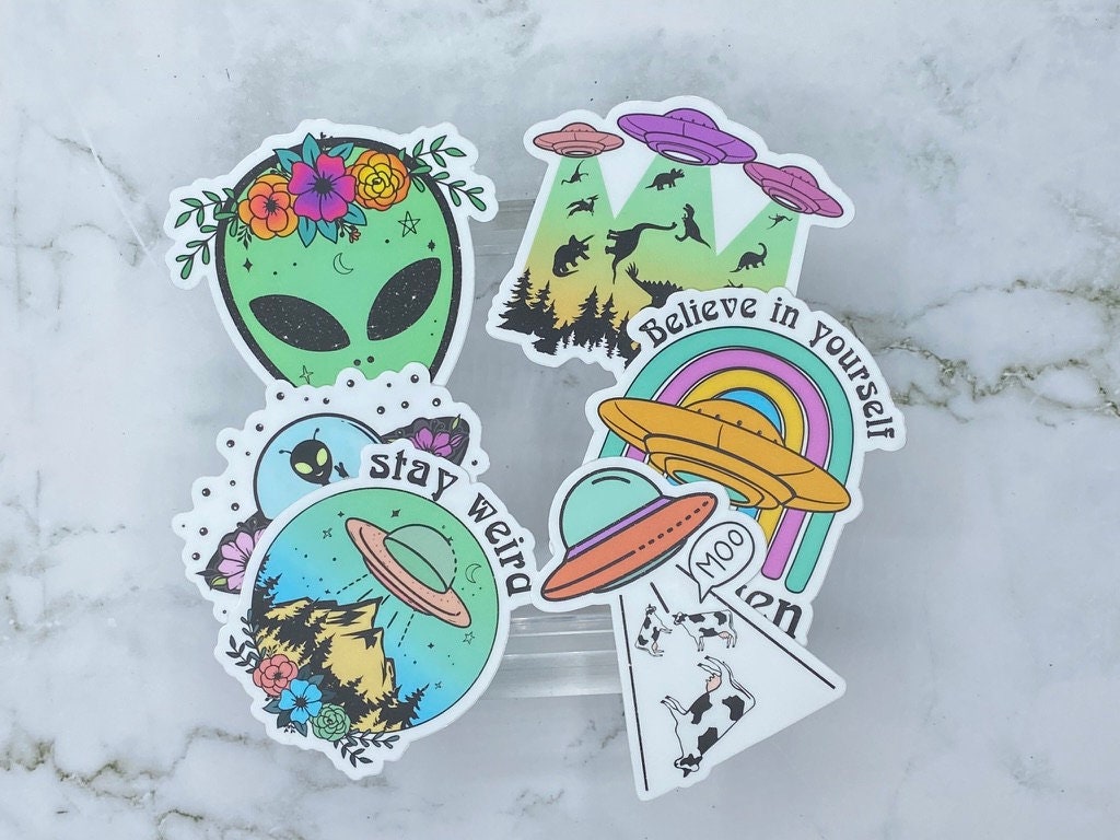 UFO Sticker, Alien Stickers, Area 51, Space Sticker, Alien Lover Gifts, Alien Sticker Bundle, I Still Believe, Alien Clipart, Space Clipart