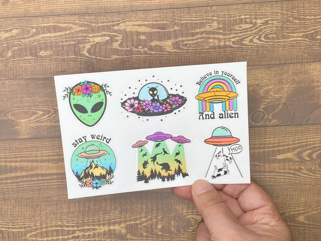 UFO Sticker, Alien Stickers, Area 51, Space Sticker, Alien Lover Gifts, Alien Sticker Bundle, I Still Believe, Alien Clipart, Space Clipart