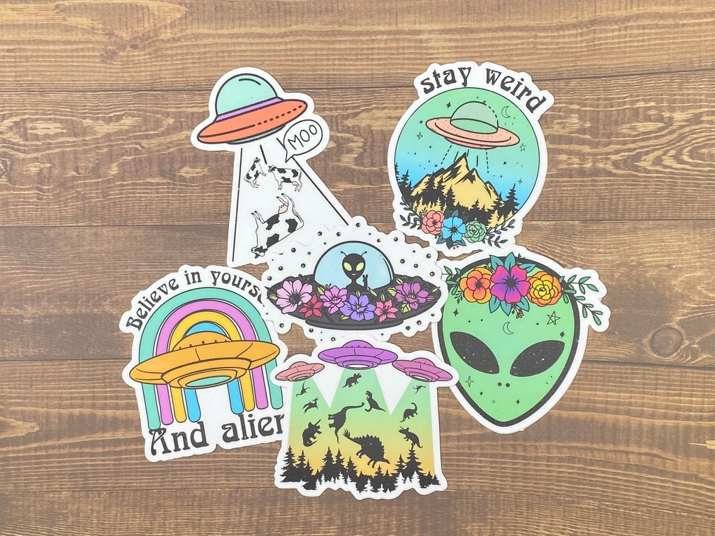 UFO Sticker, Alien Stickers, Area 51, Space Sticker, Alien Lover Gifts, Alien Sticker Bundle, I Still Believe, Alien Clipart, Space Clipart