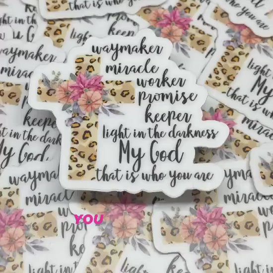 Waymaker, Bible Verse Gifts for Women, Inspirational decals, Waterproof stickers, Most Popular Items, Trending Now, Bible Journaling